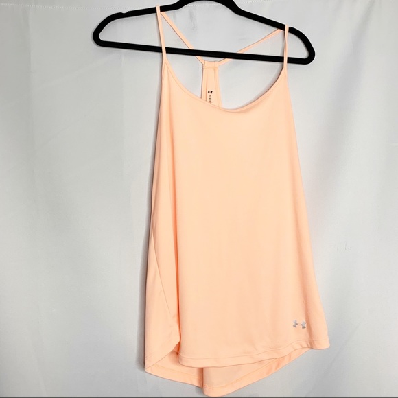 Under Armour Tops - Under armor heat gear Y back tank orange L
